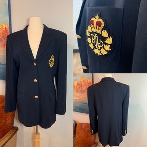 Lauren Ralph Lauren Wool Navy Blazer Size 16